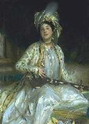 John Singer Sargent Sargent emphasized Almina Wertheimer exotic beauty in 1908 by dressing her en turquerie oil painting